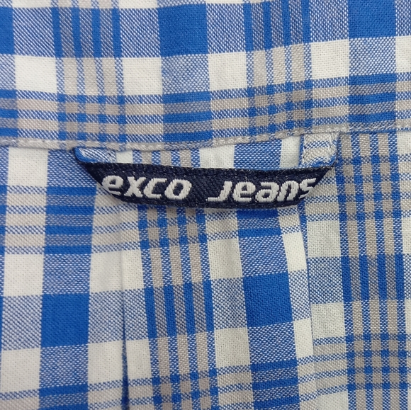 VINTAGE Y2K exco button up plaid shirt - Picture 5 of 8